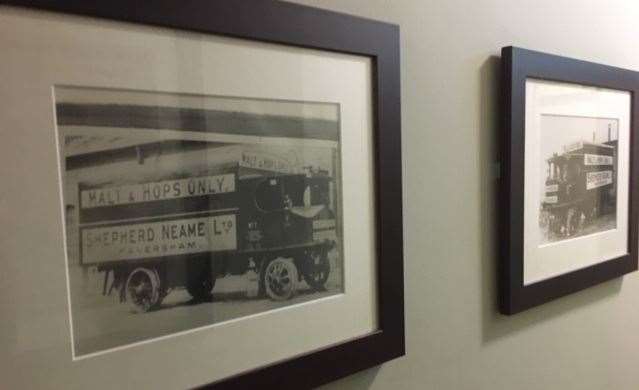 Shepherd Neame has always celebrated its history – photos en-route to the loos featured lorries from yesteryear