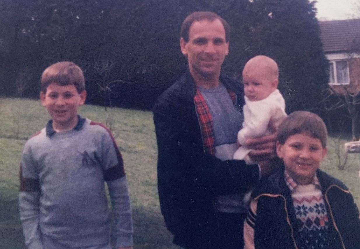 The Hake family, with Kevin (left), Gary (right) with their Dad and younger brother Steve