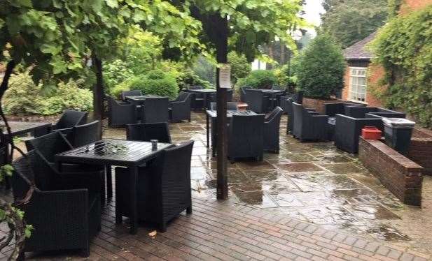 If it’s not raining the outside area at the back of the pub is a great place to sit
