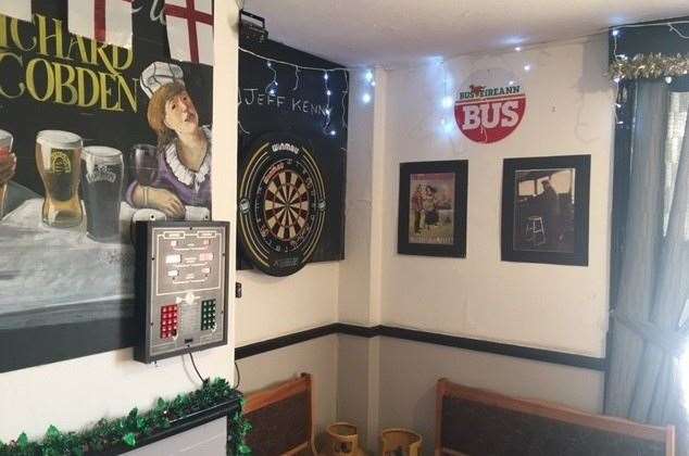 You’ll find the dartboard at the back of the pub on the right. There’s a darts night every Friday, £3 a head with the winner taking all