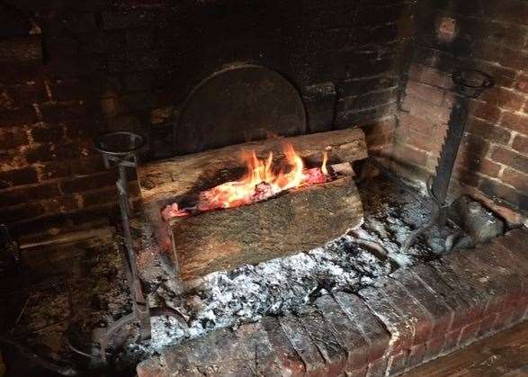 The huge inglenook fireplace featured some of the largest logs I’ve seen gracing a pub fire