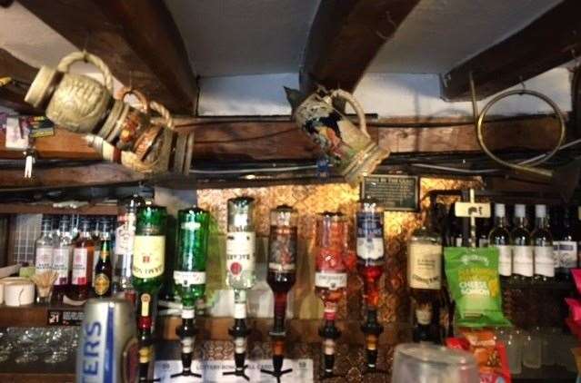 A nice old fashioned touch – there are still tankards hung up above the bar