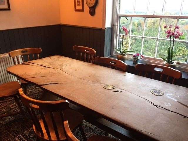 This great old table sits right at the front of the pub so if you’re lucky enough to get the right seat you’re rewarded with a wonderful view