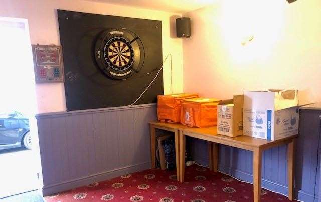 This is the dartboard at the back of the pub and I’m assured the table gets moved on match night