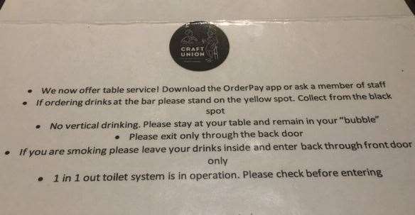 The yellow spot/black spot ordering and collection system works well. There should be no vertical drinking and, if I’d read the instructions properly, I’d have left my drink inside when I popped out.