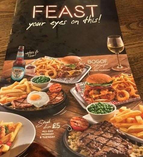 Once Mrs SD had unglued it from the table we were able to open the pages and feast our eyes on the full Flaming Grill menu