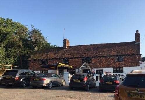 Off the beaten track - the pub is between West Malling and Sevenoaks in the tiny hamlet of Basted, near Crouch