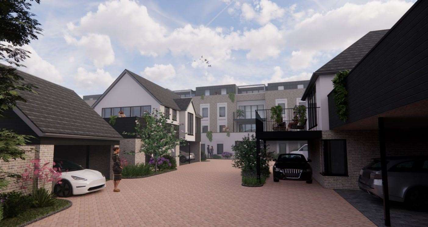 What the housing development in Staplehurst Road, Sittingbourne could look like if the plans are approved. Picture: APX Architecture