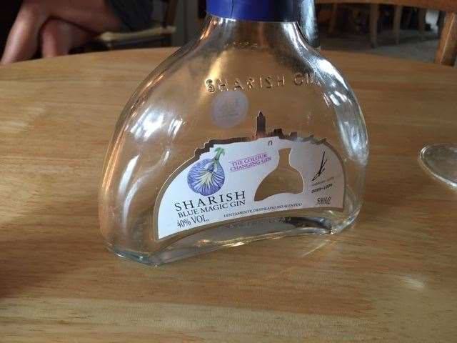 You will find different bottles on each table – ours was Sharish Gin, which magically changes colour when you add the tonic