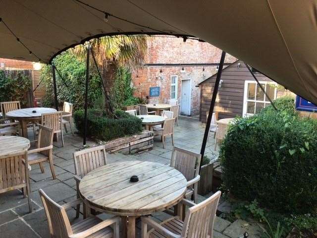 A large, new patio area, to the back and right hand side of the pub, is mainly under an extensive canvas cover