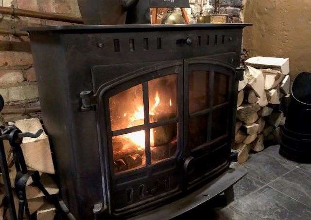 The good-sized log burner was fitted with a back boiler and, therefore, heats the radiators too – it must help keep the heating bills down