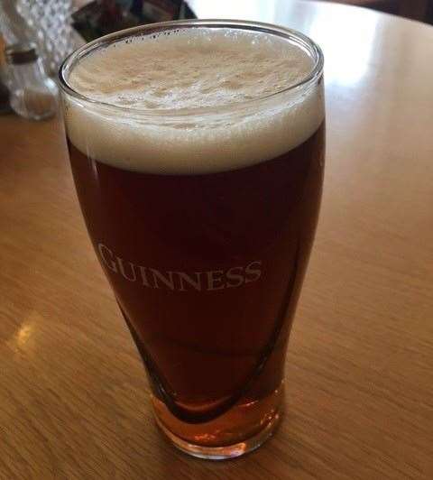 It was served in a Guinness glass, but this was definitely a pint of Wadworths 6X