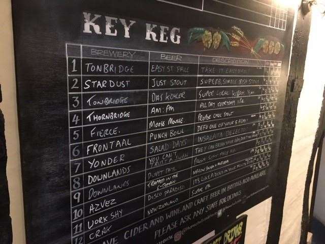 The all-important Key Keg list – you get the brewery, the beer and a full description of the beer’s characteristics