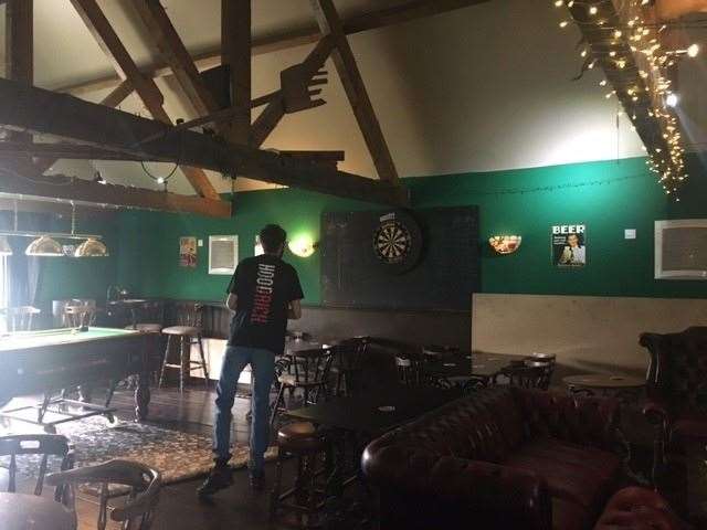 The large high-beamed room on the right hand side of the pub has been set up with games in mind. There were a couple of lads playing darts during our visit but there’s plenty of comfy seating and I can imagine this is a popular area on busier evenings.