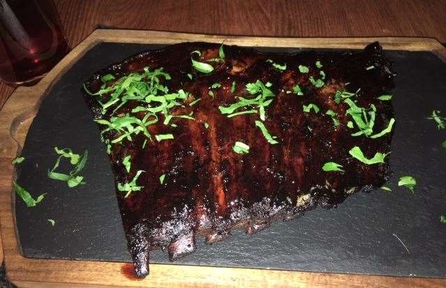 My slow roasted ribs were cooked exactly as I like them and were rich and sticky