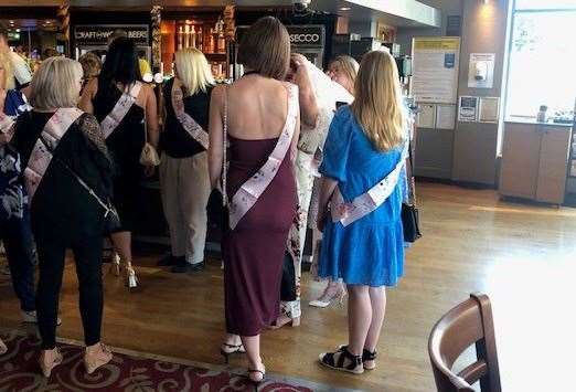 One of many hen parties visiting the Society Rooms on a Saturday evening, this group headed off to Mu Mus just after