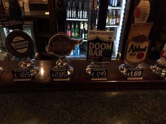The most expensive draft pint was a powerful cider called Black Dragon, which will set you back £2.85