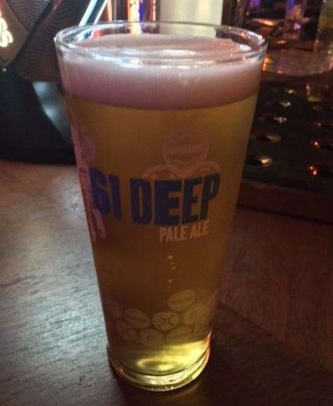 I decided to try a pint of 61 Deep, a 3.8% pale ale from Marston’s Brewery. Perhaps just slightly better than the Young’s, it certainly doesn’t have much depth to it.