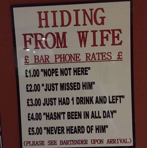 Holding onto some old pub traditions, you’re treated to a selection of humorous signs dotted about the place