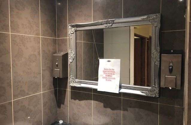 I later discovered there was a second gents at the back of the pub but, with its cracked mirror and missing tiles, it looked as disappointing as the one at the front and was equally smelly