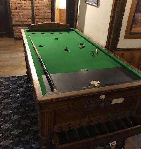 People weren’t here for pub games on a Friday night but I’m sure this traditional old bar billiards table is still popular at other times.