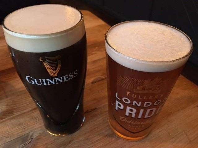 A pair of perfectly presented pints. The apprentice went for a Guinness but when he tasted the Hophead was quick to agree he might have been a little hasty in his selection.