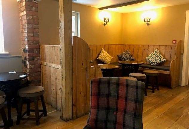 This bar, reached by turning right once you’re through the back door, has been finished and is in full use