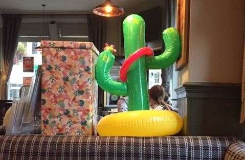 Just what every pub needs - an inflatable cactus